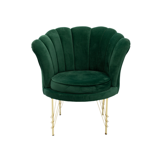 Shell Velvet Accent Chair with Gold Legs