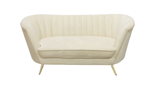 Cream Velvet Loveseat Sofa