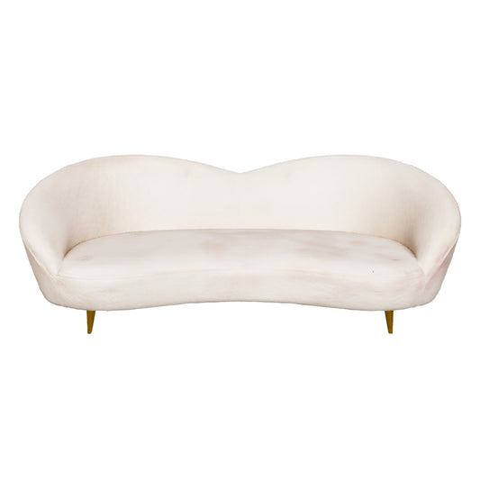 Cloud-Back Sofa – Modern White Curved Lounge