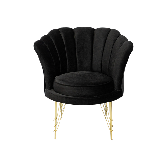 Shell Velvet Accent Chair with Gold Legs