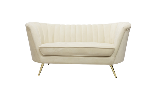 Cream Velvet Loveseat Sofa