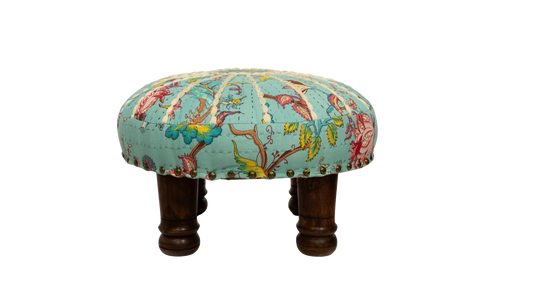 Floral Upholstered Accent Ottoman