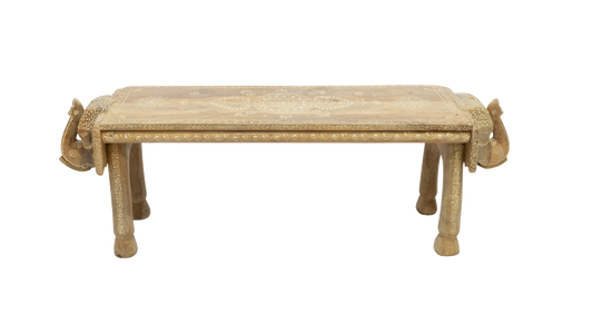 Royal Elephant Hand-Carved Coffee Table