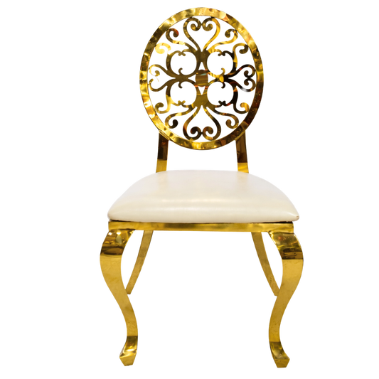 Gold Chrome Filigree Accent Chair