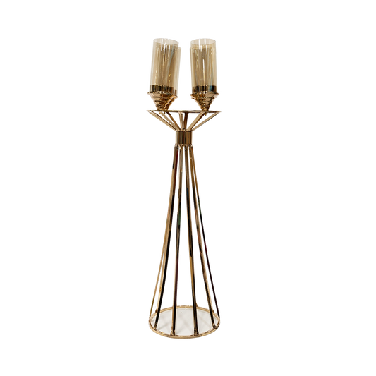 Luxury Gold Geometric Double Candle Stand