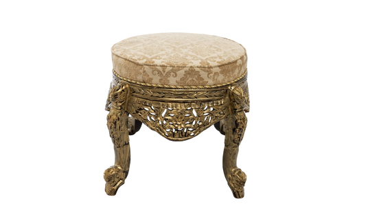Royal Hand-Carved Ottoman Stool