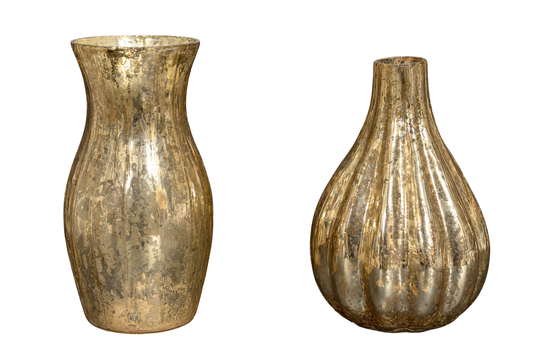 Luxury Gold Mercury Glass Bud Vase Set