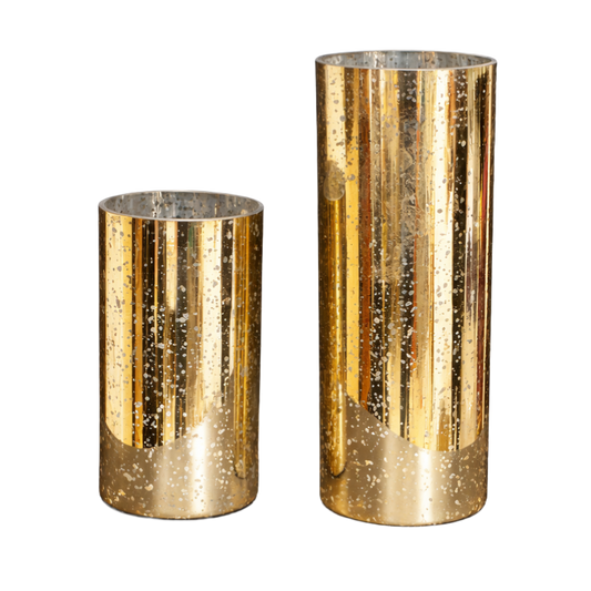 Luxury Gold Mercury Glass Cylinder Vase Centrepiece