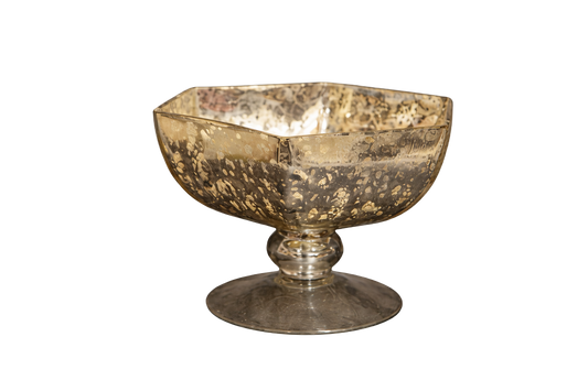 Luxury Gold Mercury Glass Pedestal Bowl Vase