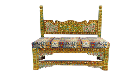 Jaipur Hand-Painted Vintage Bench