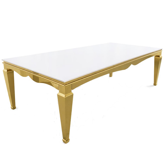 Luxury Gold Ornate Rectangular Dining Table