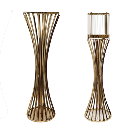 Luxury Gold Twisted Pedestal Candle Stand
