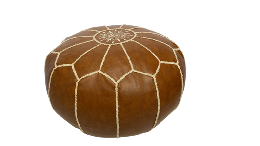 Moroccan Leather Pouf Ottoman